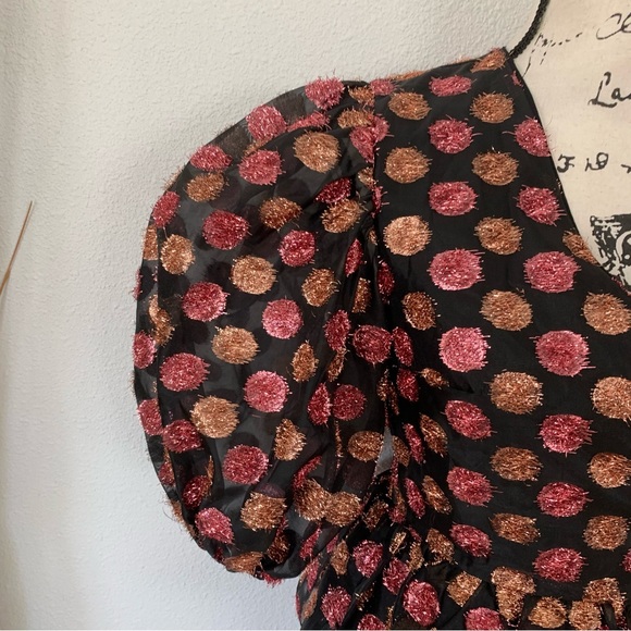 Dream Sister Jane metallic polka dot wrap top - Picture 5 of 15